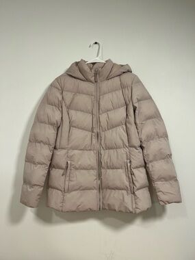 32 Degrees Hooded Quilted Puffer Jacket - Taupe